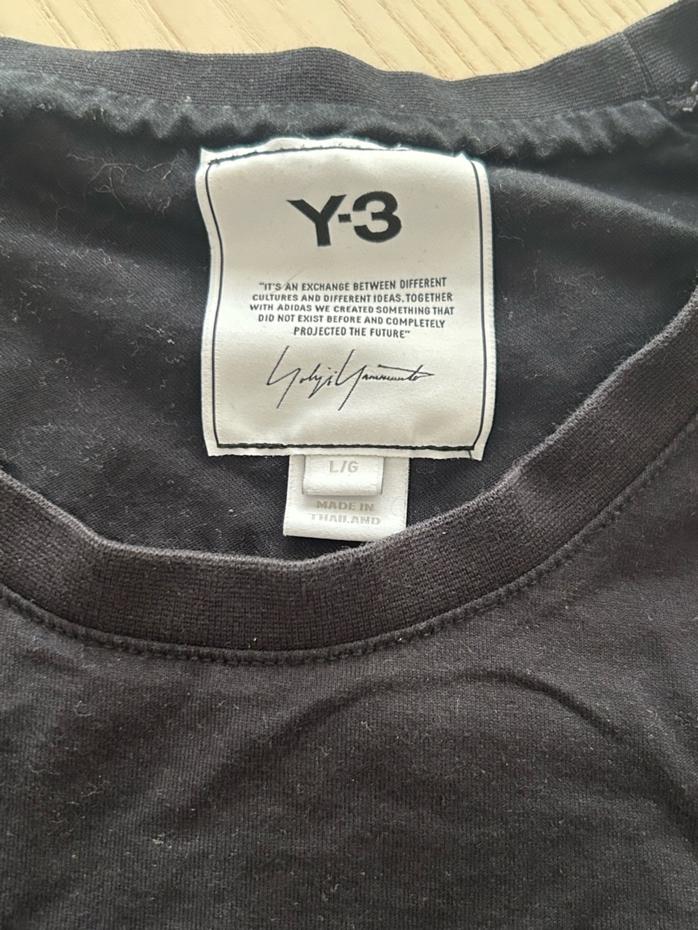 Y-3 Black Crewneck T-Shirt with Branded Neck Label